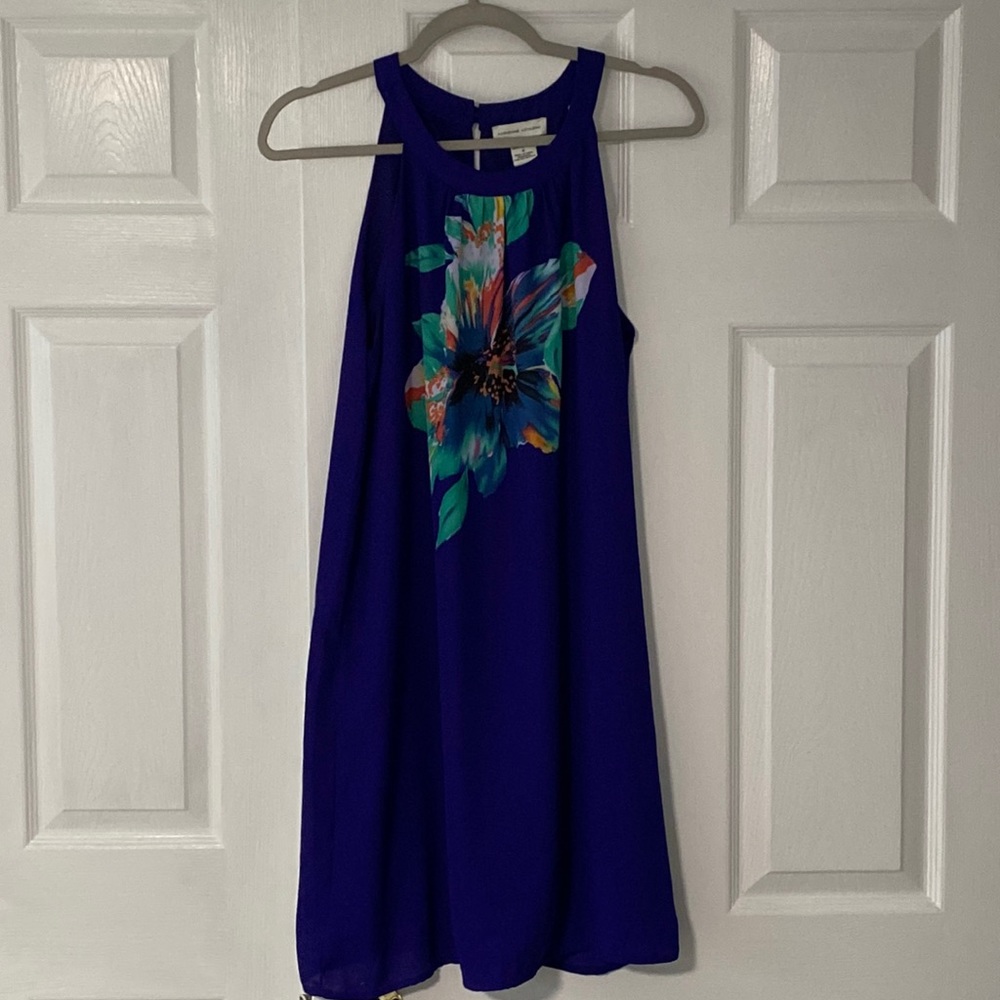 Bright Floral purple chiffon dress WORN ONCE